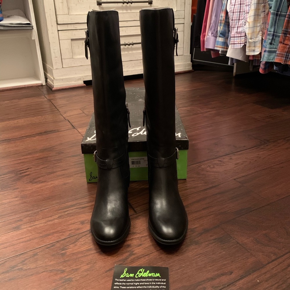 Sam Edelman Ponce black leather boots size 7-1/2
